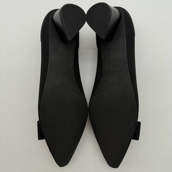 Vivaia Titli Bow Old Money Knit Timeless Office Comfort Ebony Heels NWB 9 - Picture 8 of 8